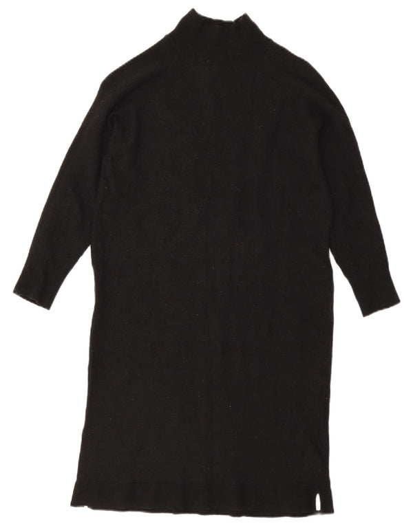 Massimo Dutti Damen-Pulloverkleid mit 3/4-Ärmeln, Größe S, Marineblau, Wolle
