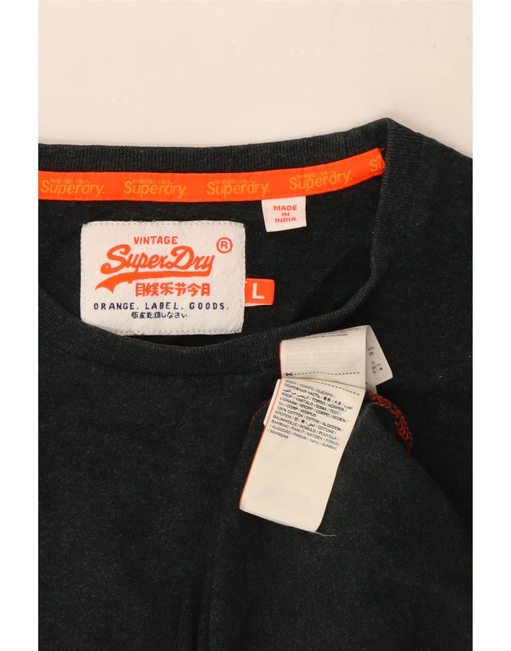 Superdry Herren T-Shirt Top Large Schwarz Baumwolle
