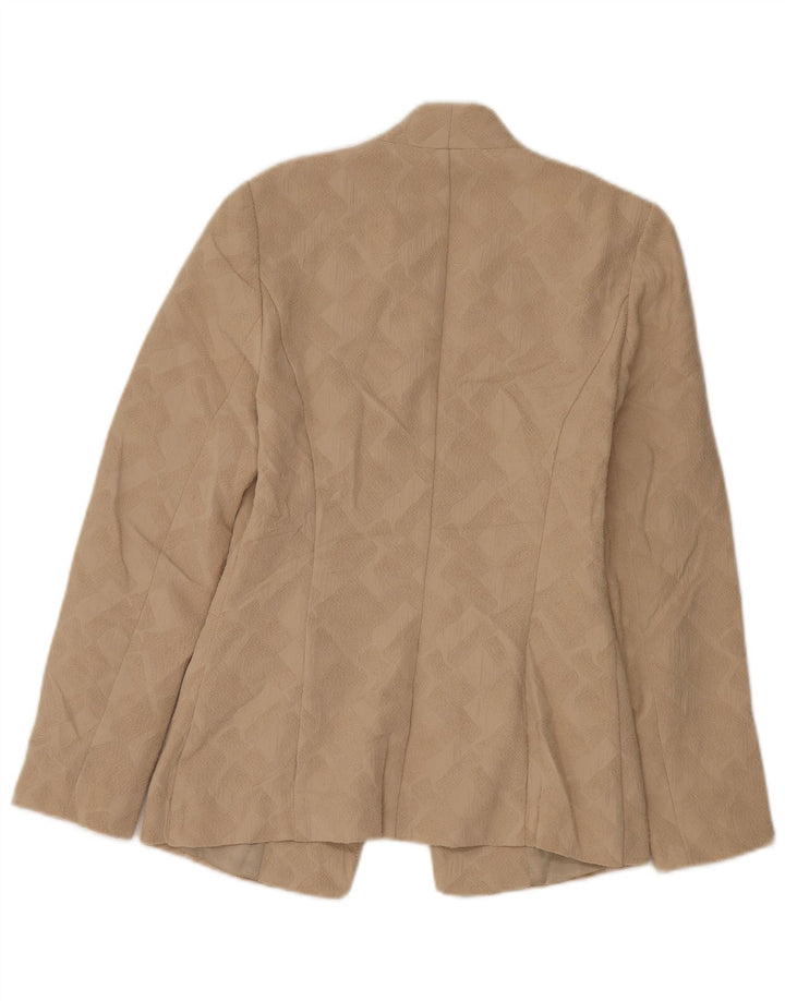 Marks & Spencer Damen-Blazer, offen, Gr. 8, Beige, geometrisch