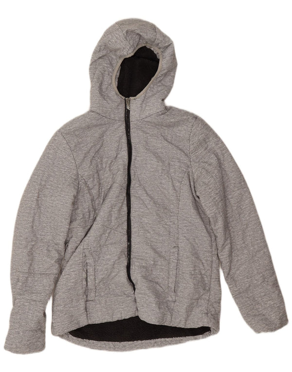 New Balance Damen-Sherpa-Jacke mit Kapuze, UK 14, mittelgrau, Fischgrätenmuster