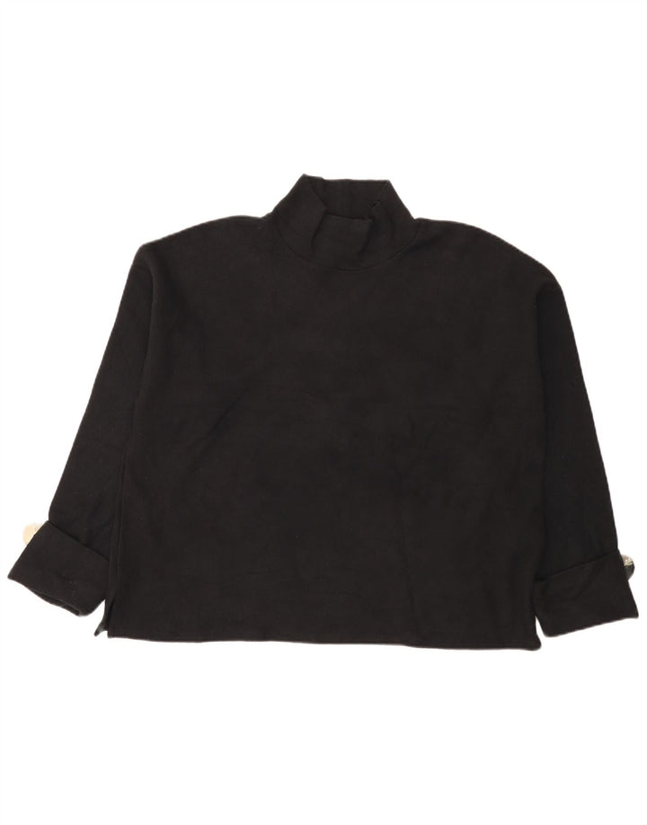 Zara Damen Übergroßes Top Langarm UK 14 Medium Schwarz Baumwolle