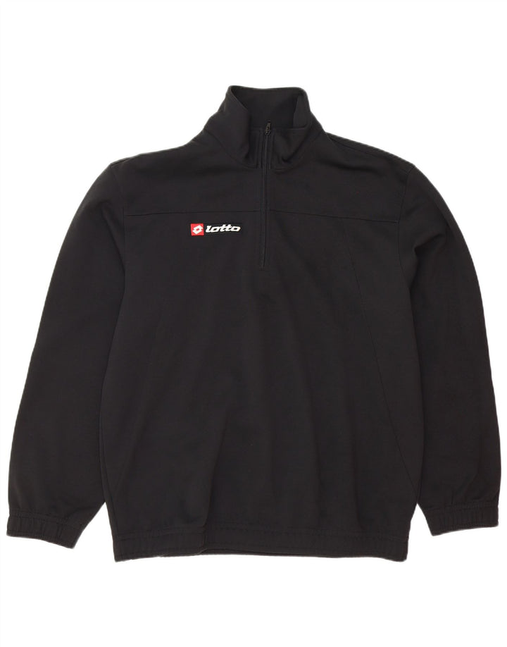 Lotto Herren-Pullover-Trainingsanzug mit Reißverschluss, XL, Schwarz, Polyester, Sport