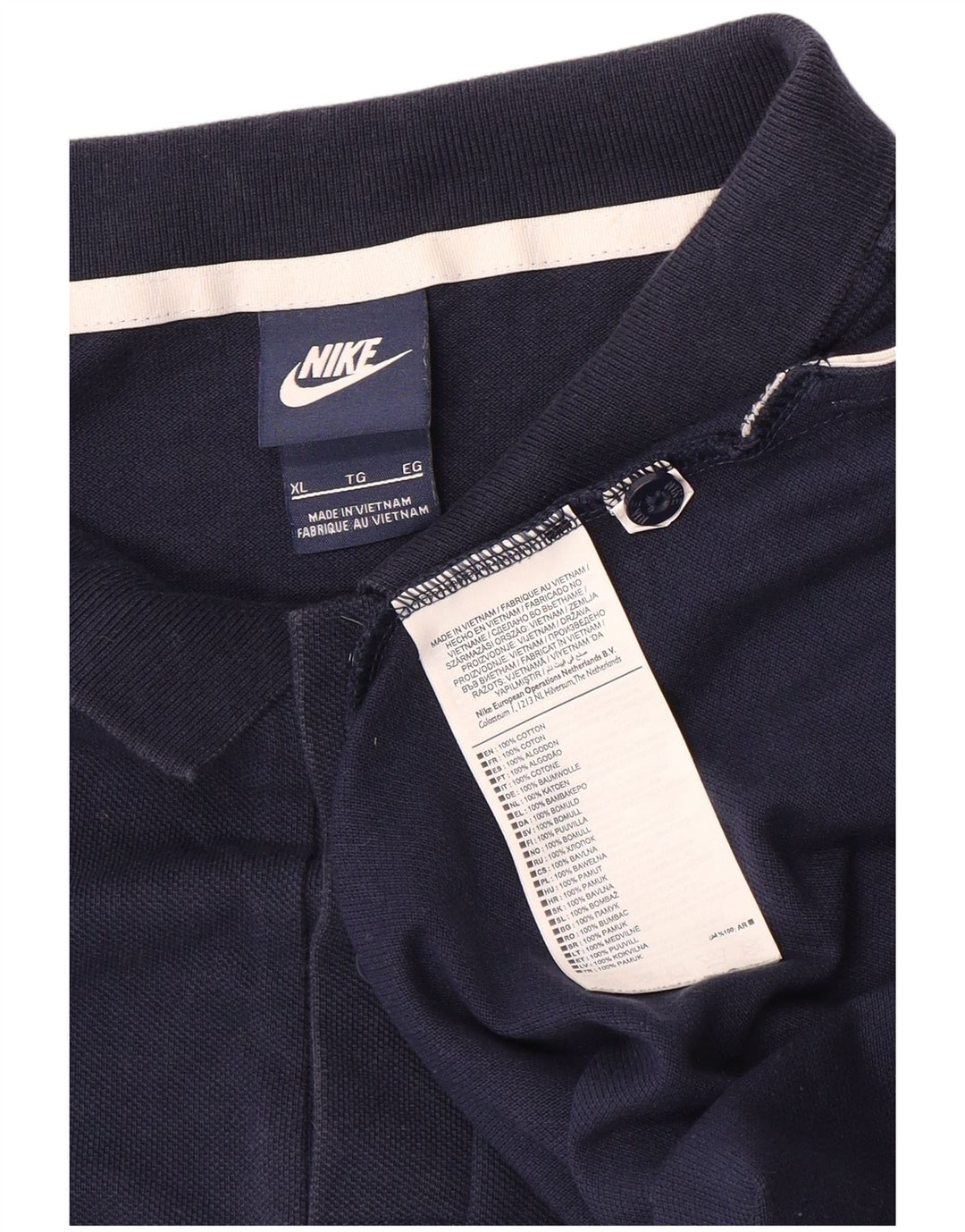 NIKE Herren Poloshirt XL Marineblau Baumwolle