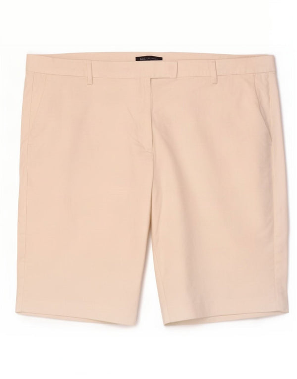 Marks & Spencer Damen-Chinoshorts mit hoher Taille, UK 22 3XL W44, weiße Baumwolle