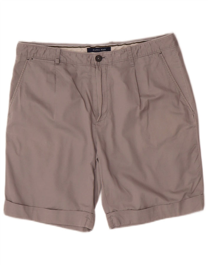Zara Herren Pegged Chino Shorts EU 42 Large W32 Grau