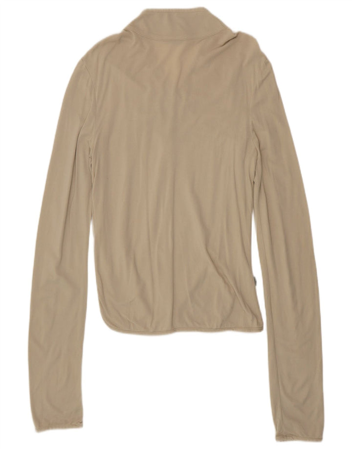 Nike Damen Dri Fit Top Langarm UK 8/10 Small Beige