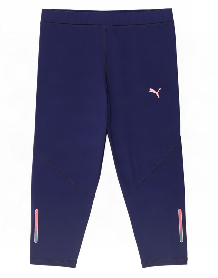 Puma Damen Capri-Leggings UK 10 Small Marineblau Polyester