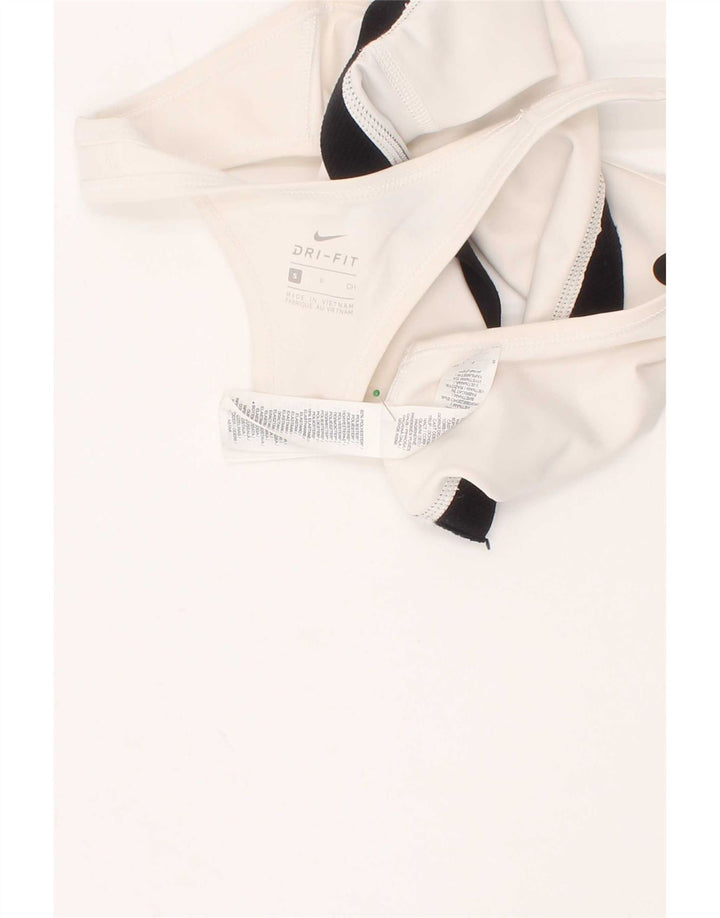 Nike Damen Dri Fit Sport-BH-Oberteil, Größe S, Weiß, Polyester, Sport