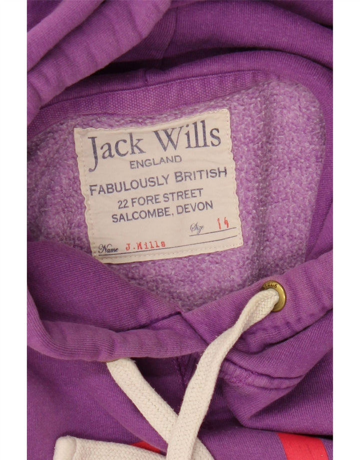 JACK WILLS Damen-Pullover mit grafischem Kapuzenpullover, Gr. 14, Lila