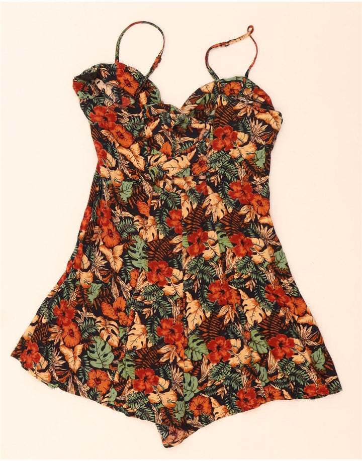 URBAN OUTFITTERS Damen Playsuit UK 12 Medium Mehrfarbig mit Blumenmuster