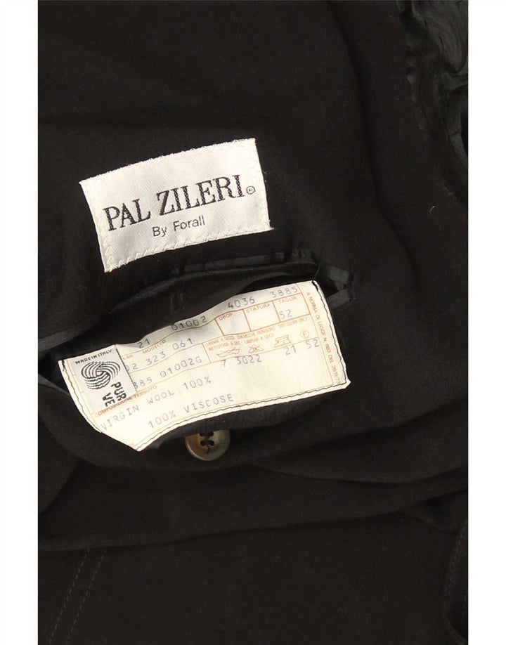 Pal Zileri Zweireihiger Herren-Blazer IT 52 XL aus schwarzer Schurwolle