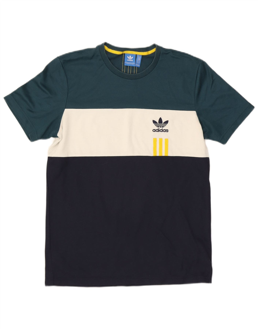 Adidas Herren T-Shirt Top Medium Mehrfarbig Colourblock Baumwolle