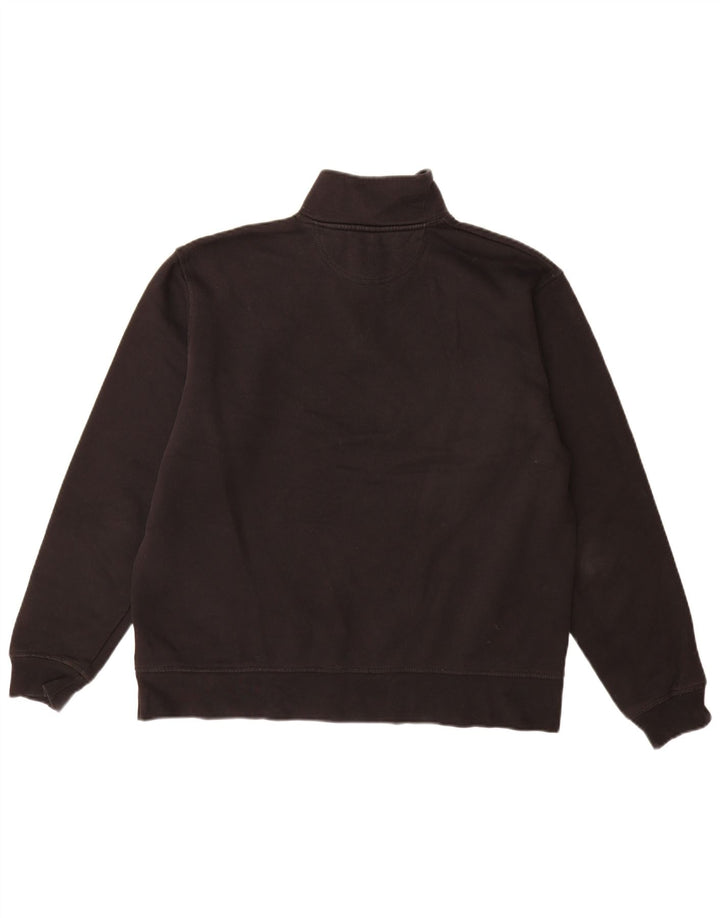 Zara Herren-Sweatshirt mit Reißverschluss am Hals, mittlere schwarze Baumwolle