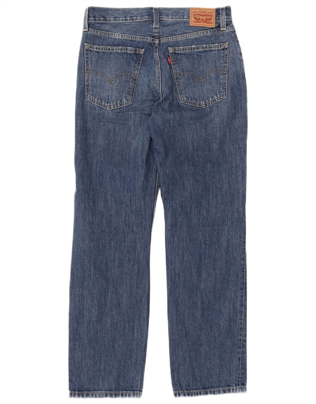 LEVI'S Damen Low Pro Distressed Straight Jeans W28 L31 Blaue Baumwolle