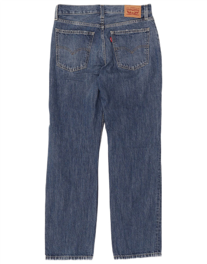 LEVI'S Damen Low Pro Distressed Straight Jeans W28 L31 Blaue Baumwolle