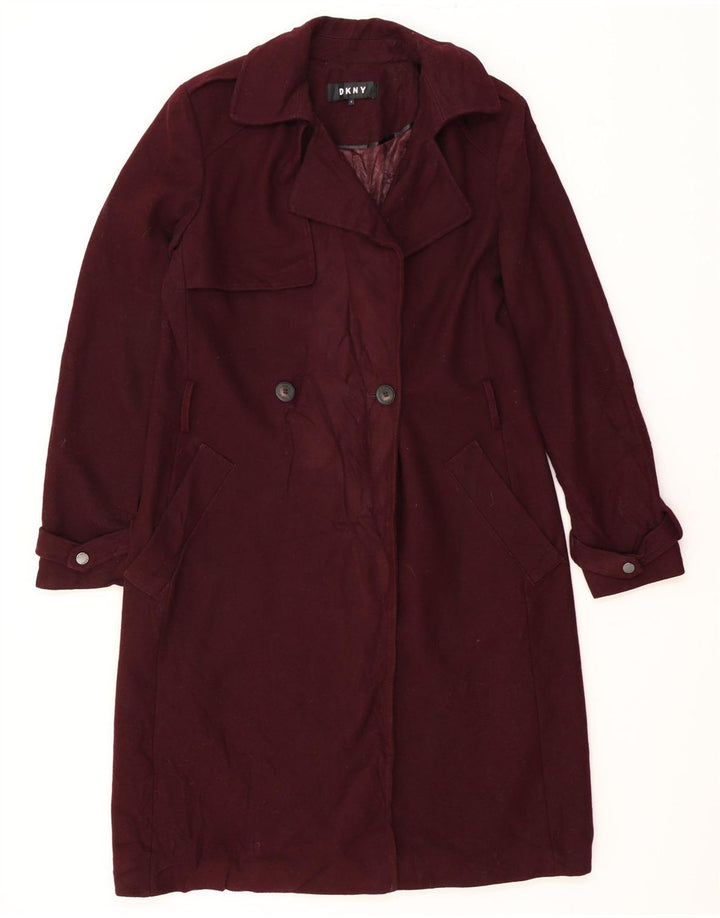 DKNY Womens Overcoat US 4 Small Burgundy Wool Vintage Dkny and Second-Hand Dkny from Messina Hembry 