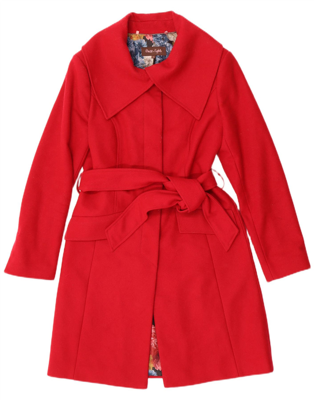 PHASE EIGHT Womens Overcoat UK 12 Medium Red Wool