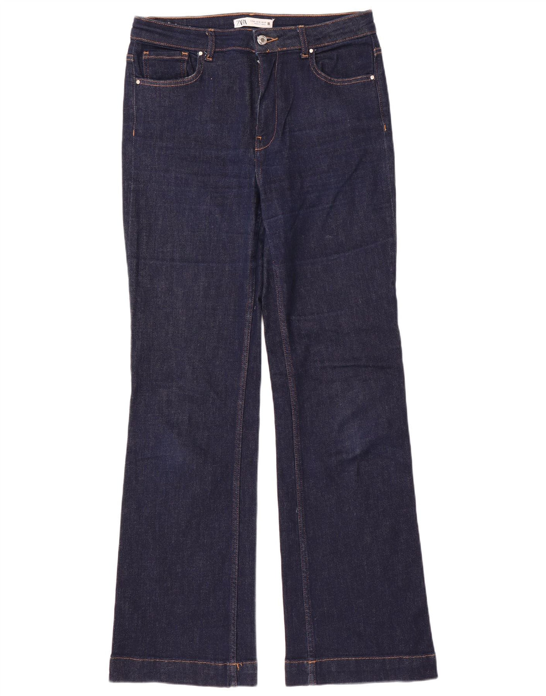 Zara Damen Bootcut Jeans EU 42 Large W32 L34 Marineblau