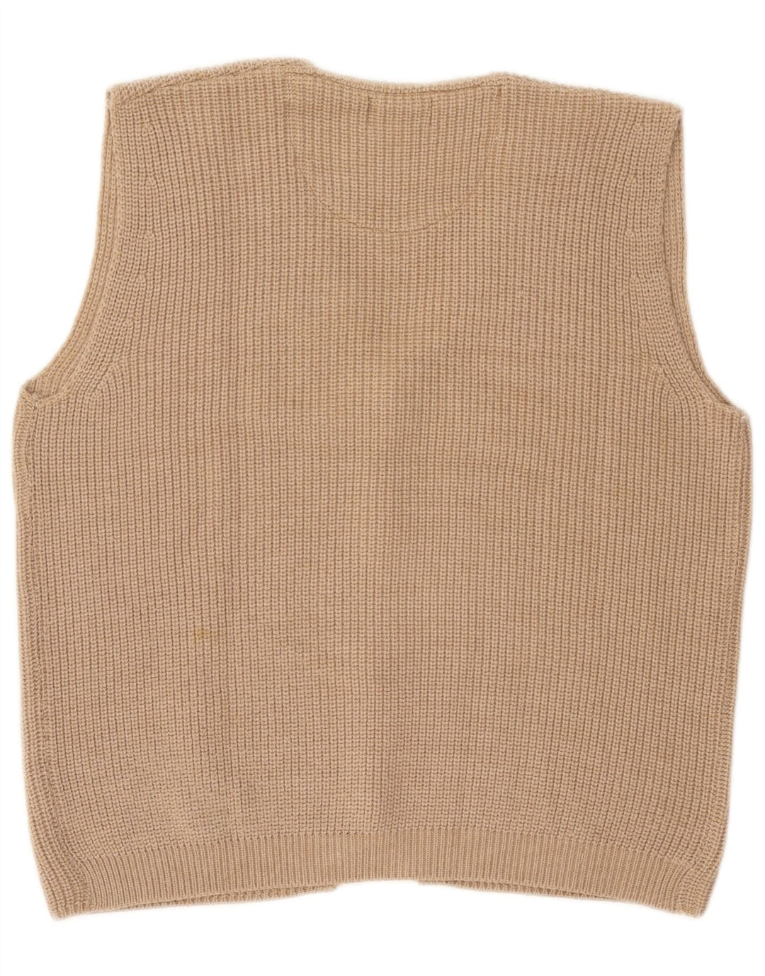 Ferrone Herren-Strickjacke, ärmellos, groß, beige Wolle
