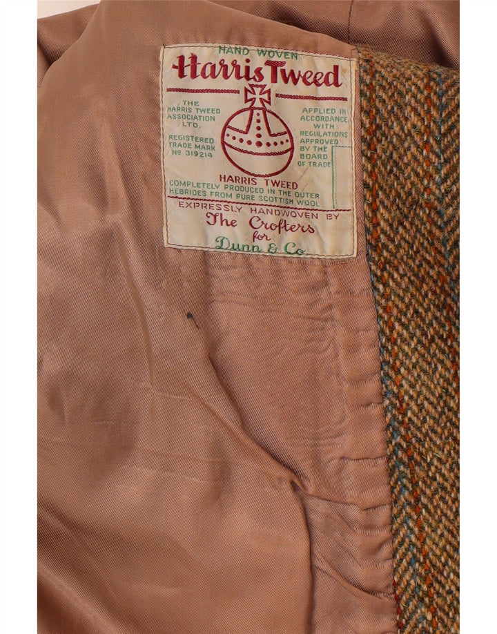 Harris Tweed Herren-Blazer mit 3 Knöpfen, UK 38, mittelgrün, Fischgrätenmuster