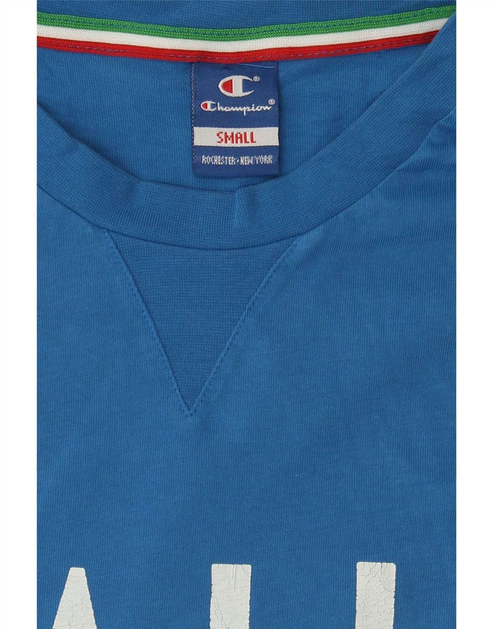 Champion Herren Italia Graphic T-Shirt Top Small Blau