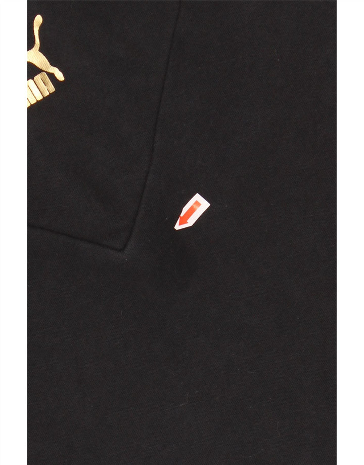 PUMA Mädchen Crop Graphic Hoodie Pullover 11-12 Jahre Schwarze Colourblock-Baumwolle