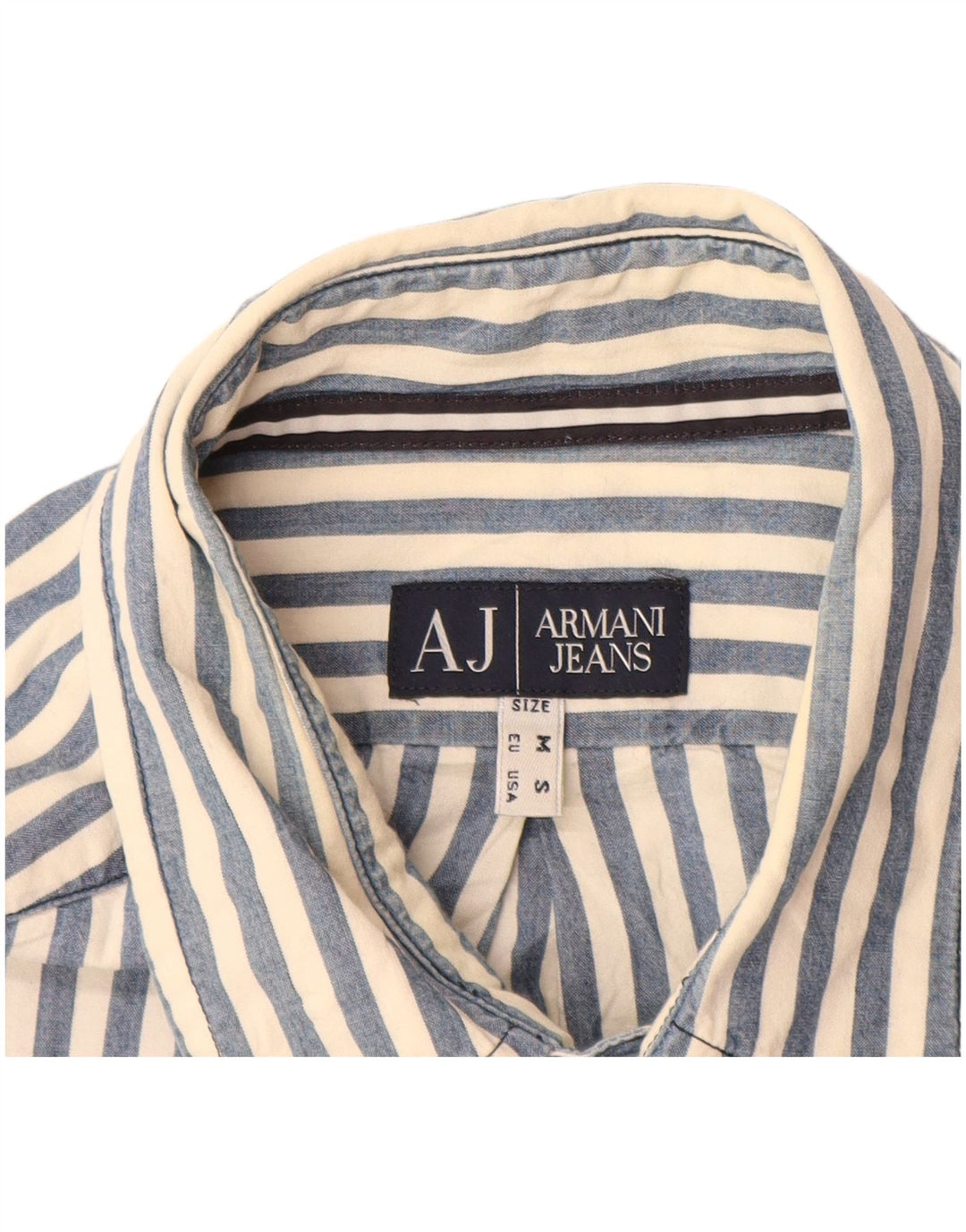 ARMANI JEANS Herrenhemd aus mittelblauer Nadelstreifen-Baumwolle
