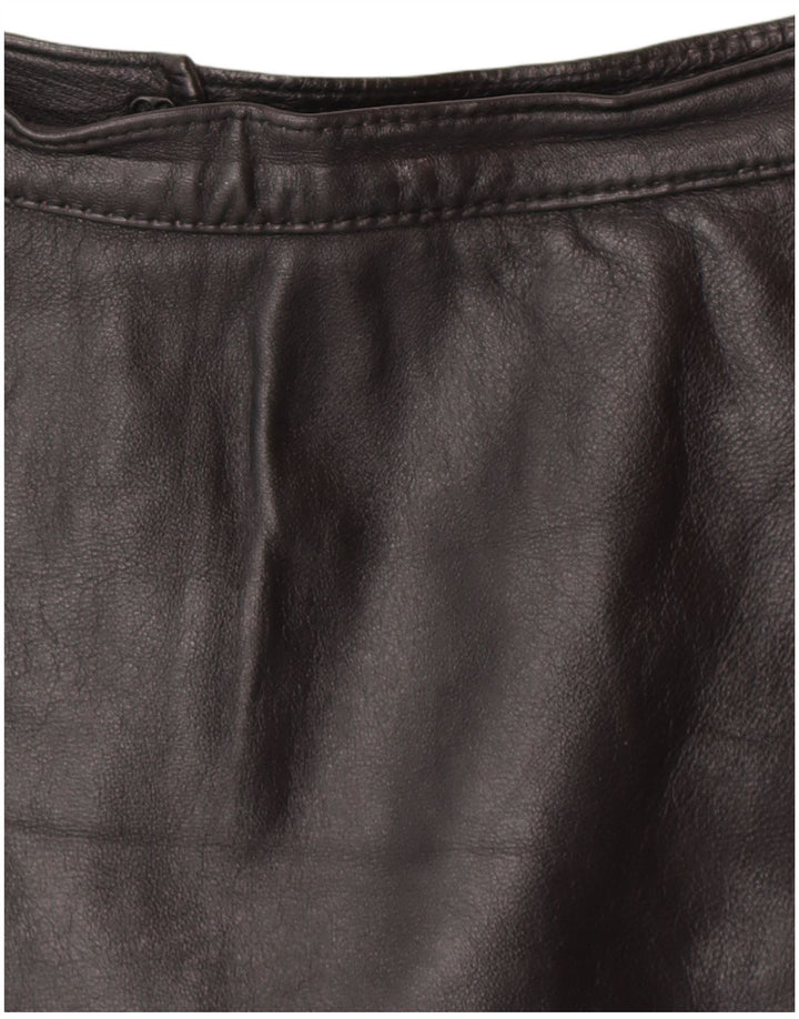 VINTAGE Damen Lederrock W24 XS Schwarz