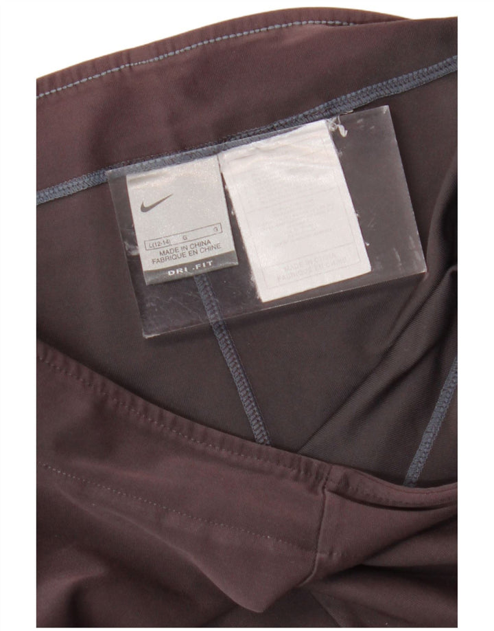 NIKE Womens Dri Fit Capri Trainingshose UK 12/14 Large Grau Baumwolle