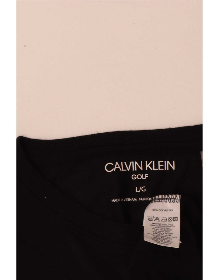 Calvin Klein Herren Golf T-Shirt Top Large Schwarz Polyester