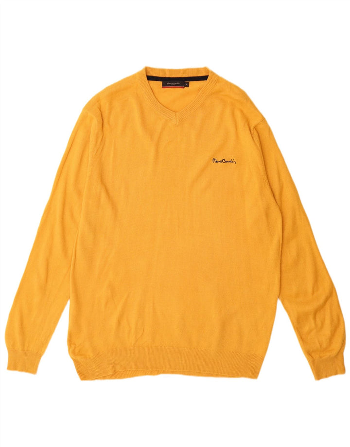 Pierre Cardin Herren-Pullover mit V-Ausschnitt, mittelgelbes Acryl
