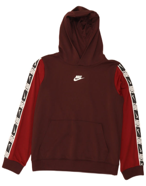 NIKE Kapuzenpullover mit Grafik für Jungen, 12–13 Jahre, groß, Burgunderrot, Farbblock