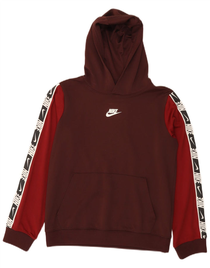 NIKE Kapuzenpullover mit Grafik für Jungen, 12–13 Jahre, groß, Burgunderrot, Farbblock