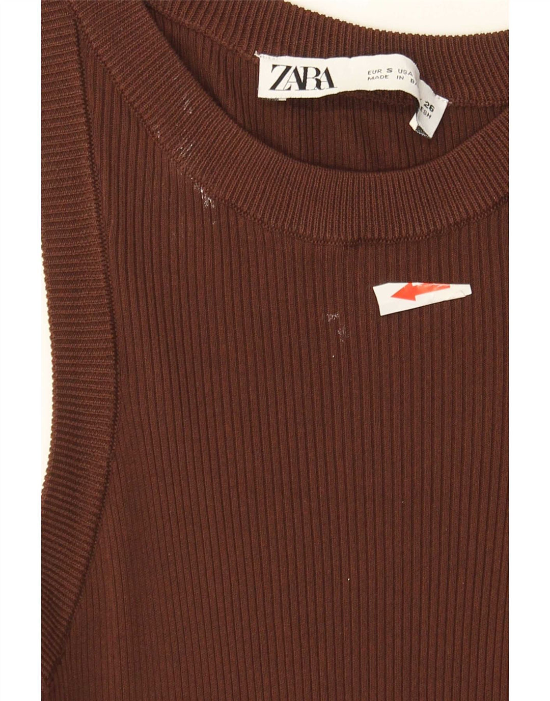 Zara Damen Weste Top UK 8 Small Braune Viskose
