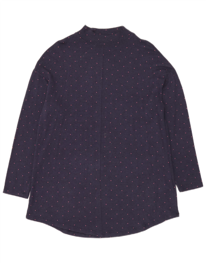 Marks & Spencer Damen Top Langarm UK 14 Large Marineblau gepunktet