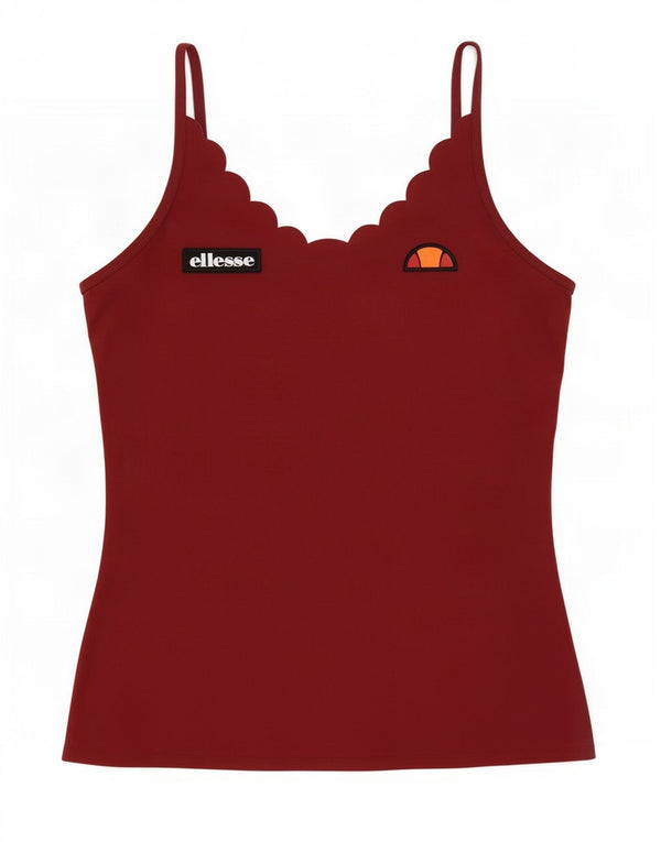 Ellesse Damen Cami Top UK 12 Medium Maroon Polyamid