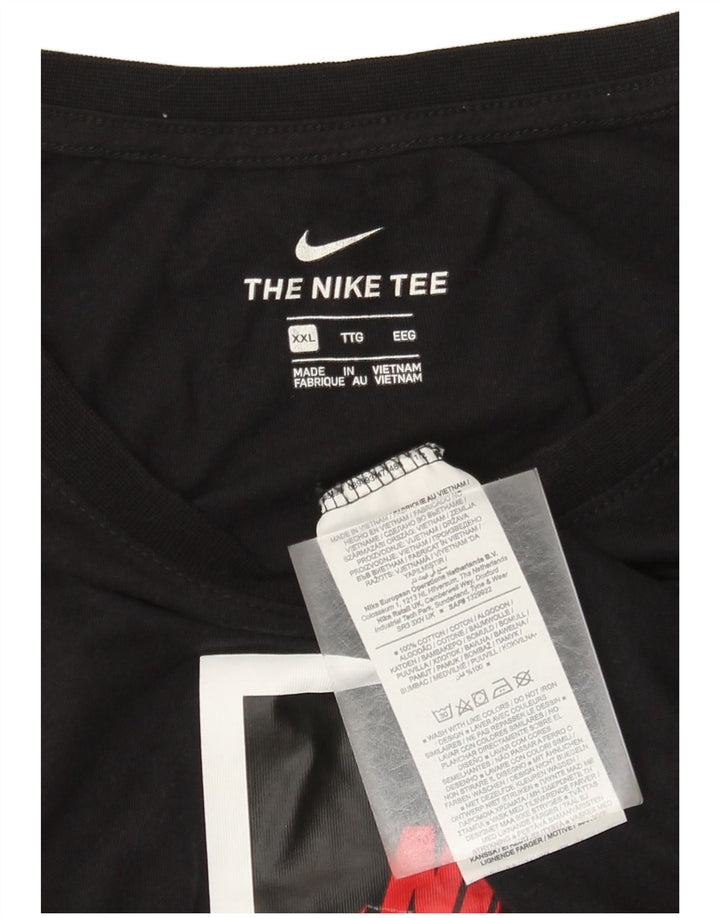 Nike Herren Grafik T-Shirt Top 2XL Schwarz Baumwolle