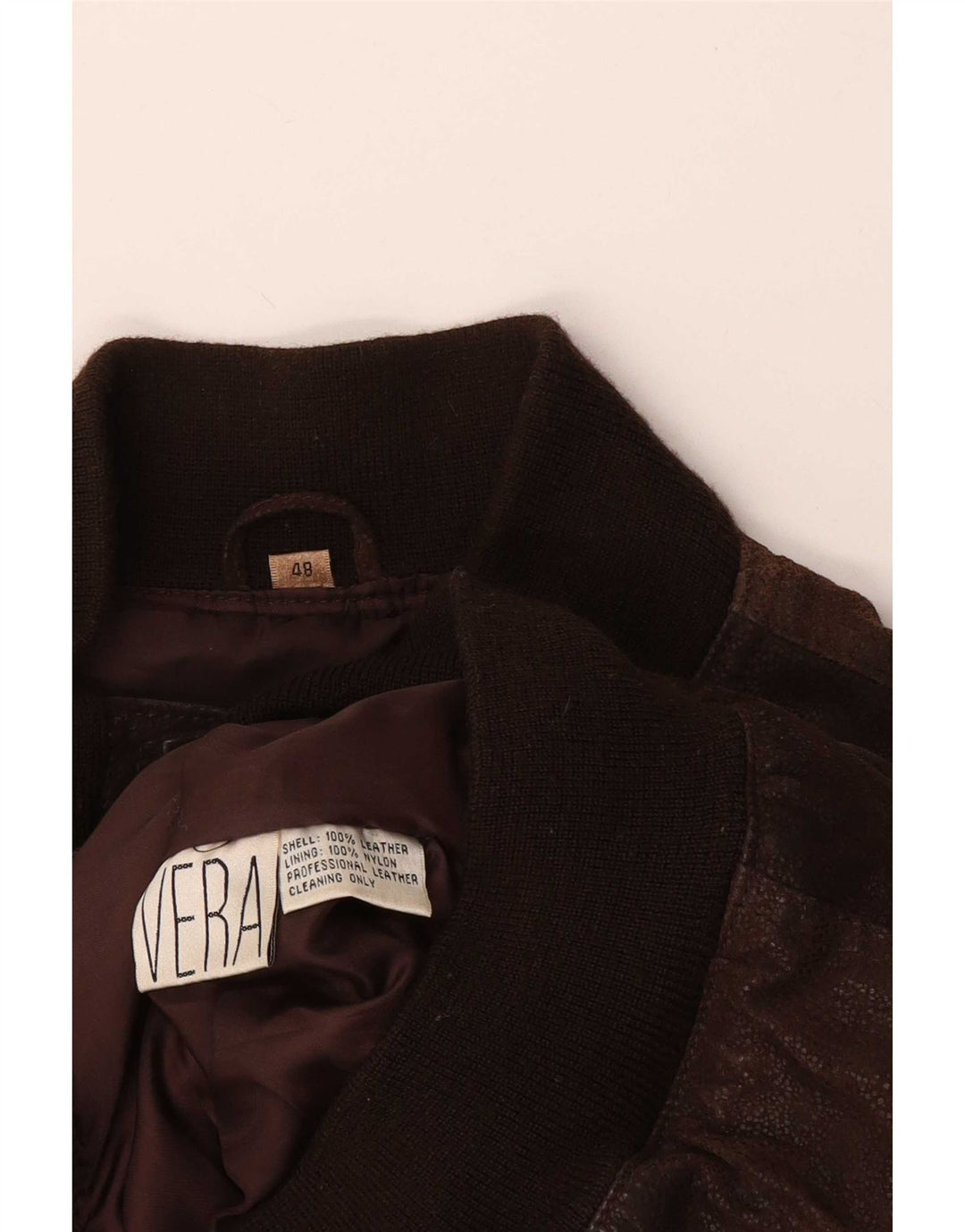 Vintage Herren Bomber Lederjacke IT 48 Mittelbraun