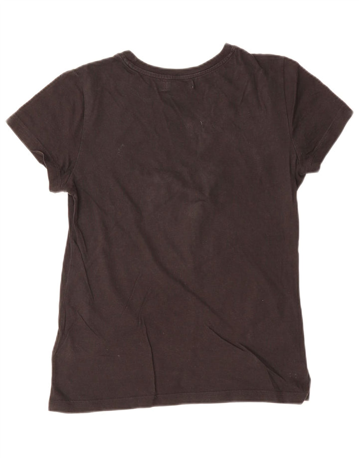 ADIDAS Damen Grafik T-Shirt Top IT 40 Small Schwarz Baumwolle