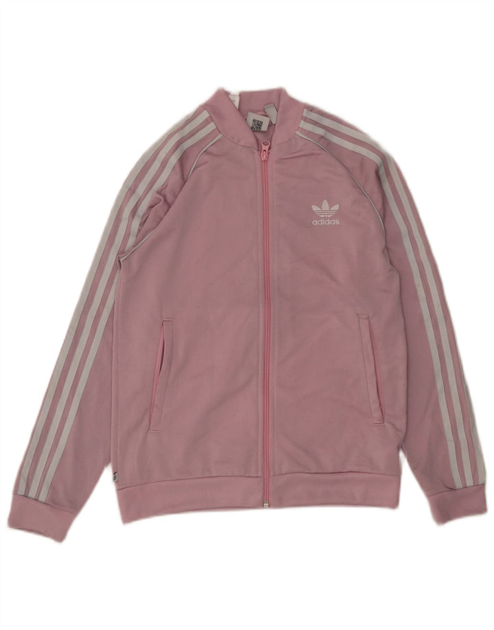 Adidas Mädchen-Trainingsanzug-Top-Jacke, 11–12 Jahre, rosa Polyester