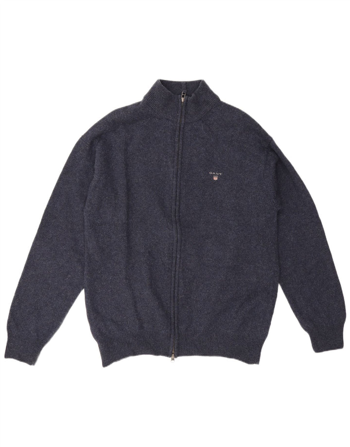 Gant Herren Strickjacke XL Marineblaue Lammwolle