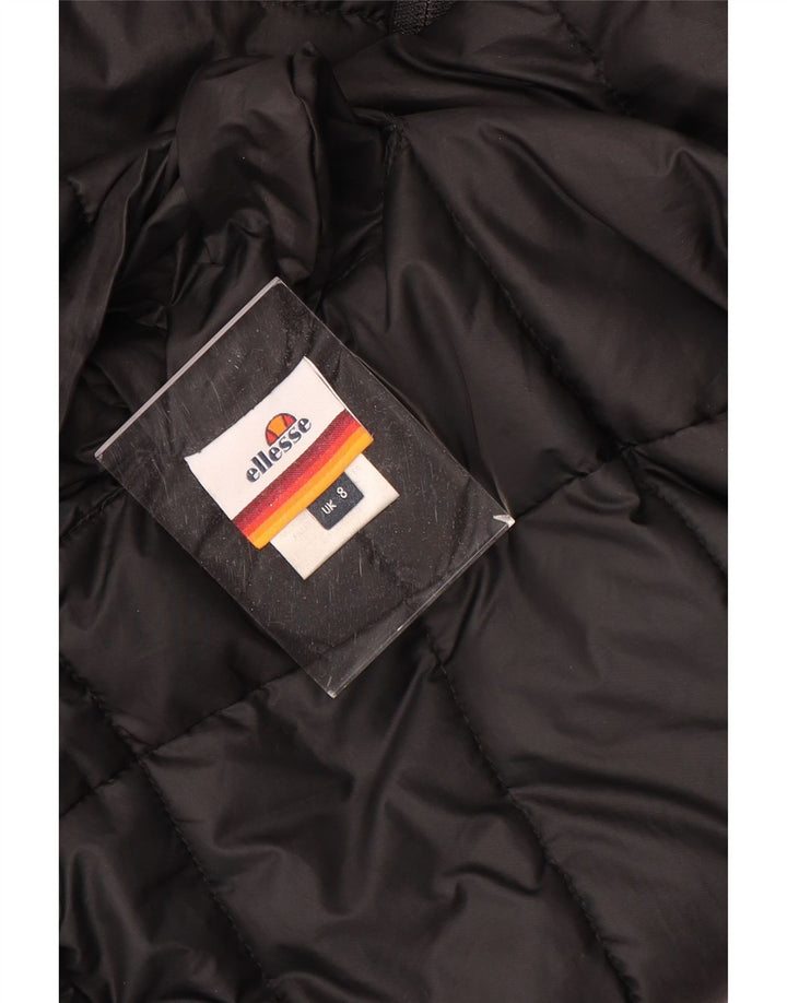 Ellesse Damen Übergroße, wendbare, wattierte Jacke mit Kapuze, Gr. 8, Schwarz