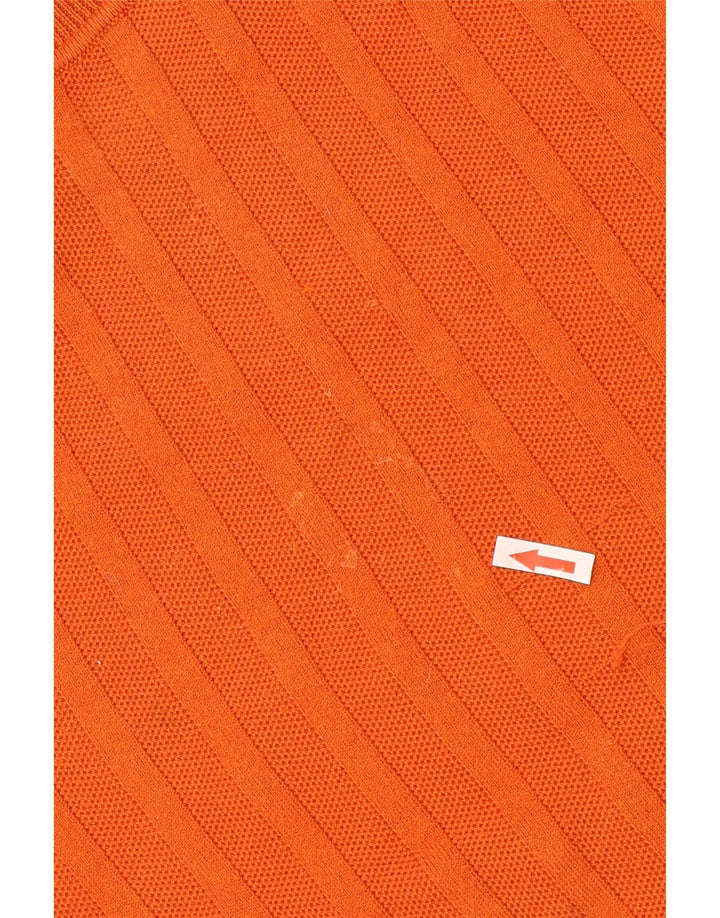 Marks & Spencer Herren-Pullover „Autograph“, Rundhalsausschnitt, groß, Baumwolle, Orange