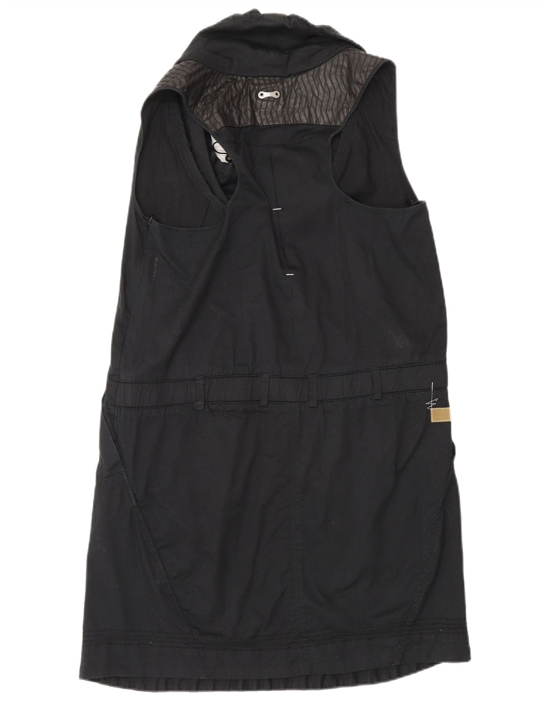 G-Star Damen Ärmelloses Basic-Kleid UK 12 Mittelschwarze Baumwolle