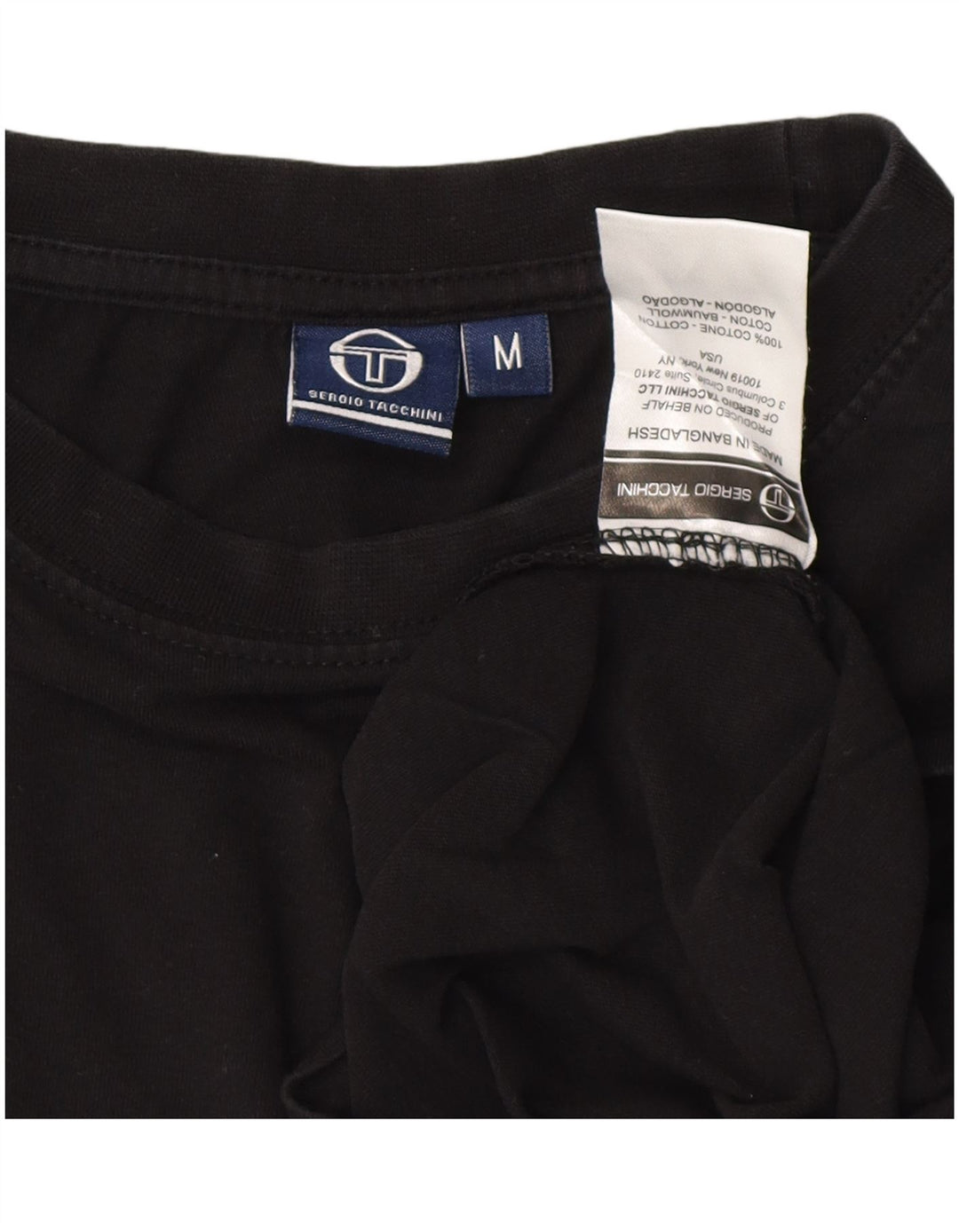 SERGIO TACCHINI Damen T-Shirt Top UK 14 Mittelschwarze Baumwolle