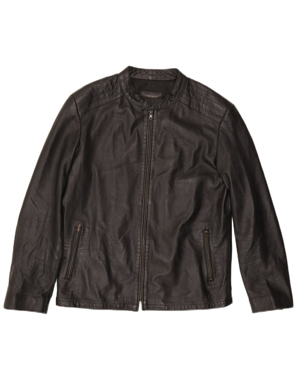 Vintage Mens Leather Jacket UK 38 Medium Black Leather