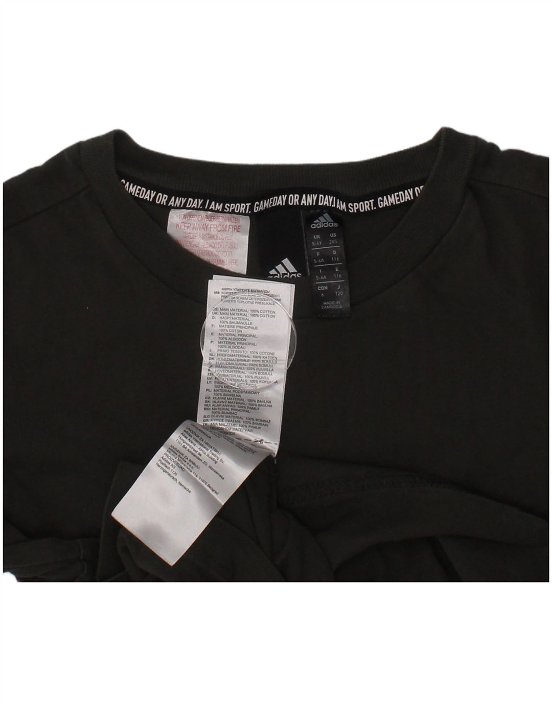 Adidas Jungen T-Shirt mit Grafik, 5–6 Jahre, Khaki, Baumwolle