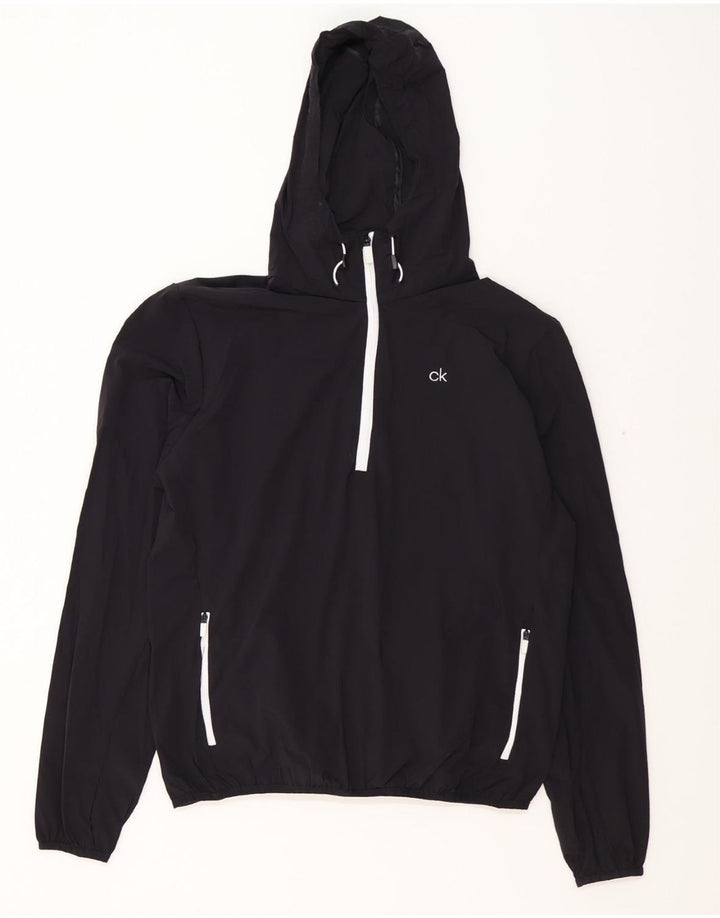 Calvin Klein Womens Golf Hooded Rain Jacket UK 14 Mittelschwarzes Polyamid