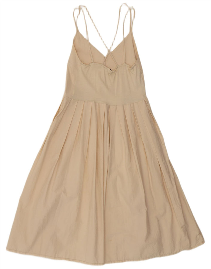 Zara Damen Sommerkleid UK 14 Medium Beige