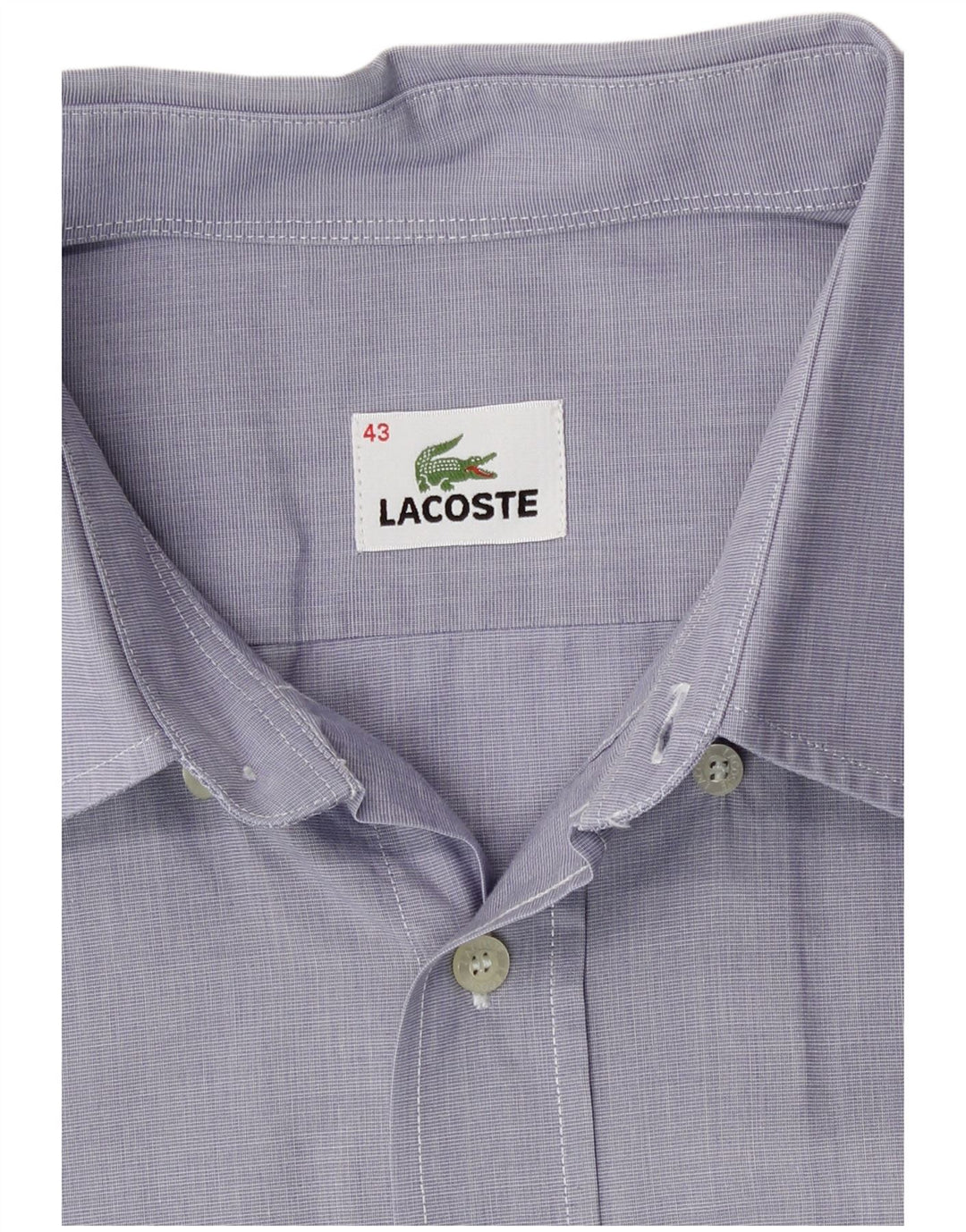 Lacoste Herren Kurzarmhemd Größe 43 Große blaue Baumwolle
